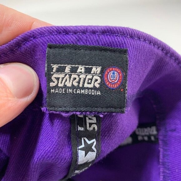 LSU Tigers NCAA Vintage Purple Starter Stretch Fitted Hat Mens M/L READ - Picture 5 of 5